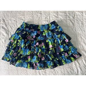 Abercrombie‎ & Fitch Y2k Floral Girly Ruffle Mini Skirt VTG Small